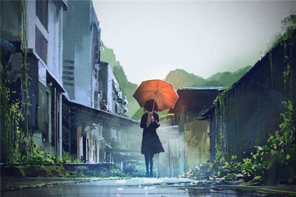 梦见撑着伞在雨中步行